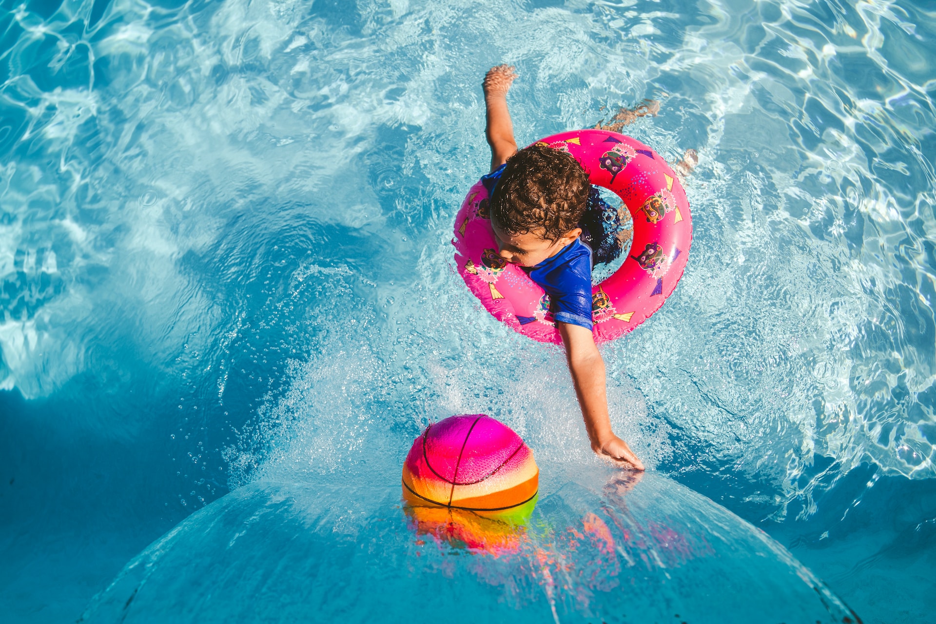 kid in a pool