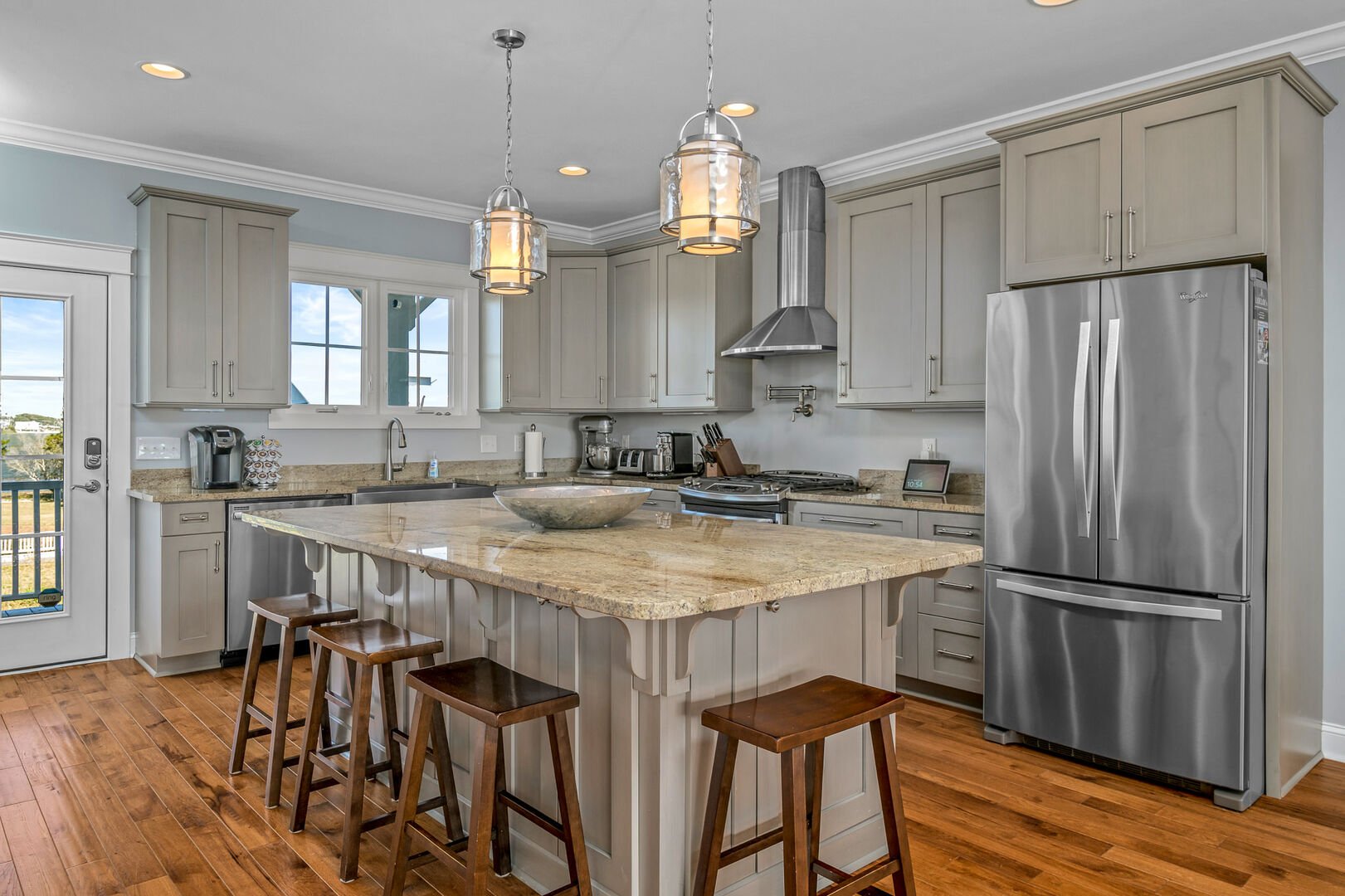 The kitchen inside our Holden Beach vacation home