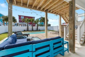 pool area of Holden Beach vacation rental