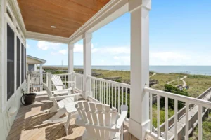view from oceanfront Holden Beach vacation rental