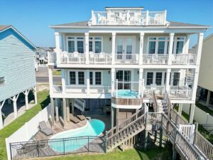 exterior view of oceanfront Holden Beach vacation rental